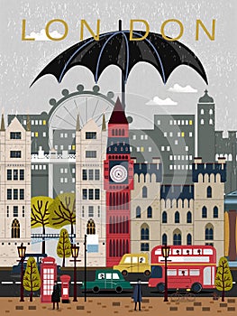 Eye-catching United Kingdom travel poster