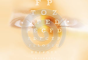 Eye chart test eye vision