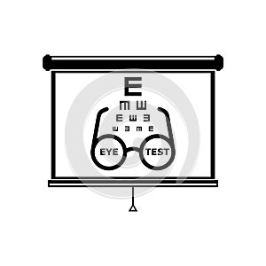 Eye Chart Test Icon, eyesight check