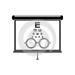 Eye Chart Test Icon, eyesight check