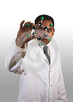 Eye for Chemistry in Labcoat Gradient Background photo