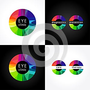 Eye clinic round colored logo.