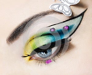 Eye close up with beautiful make-up