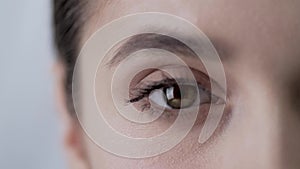 Eye Closeup, Woman Touching Skin Under Eye