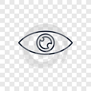 Eye concept vector linear icon on transparent backgroun