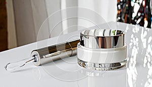 Eye Cream Jar with Cooling Applicator. Cosmetics concept. Generated Image