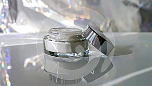 Eye Cream Jar with Cooling Applicator. Cosmetics concept. Generated Image