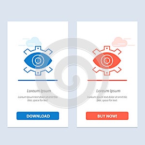 Eye, Creative, Production, Business, Creative, Modern, Production  Blue and Red Download and Buy Now web Widget Card Template