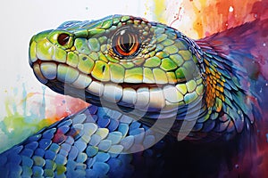 Eye creature skin horizontal male pet colourful colours vertebrate head predator background chameleon photo