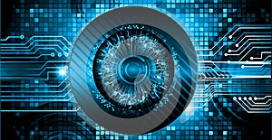 Eye cyber circuit future technology concept background