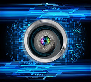 Eye cyber circuit future technology concept background