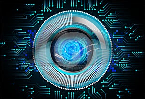 Eye cyber circuit future technology concept background