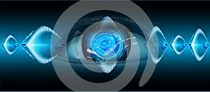 Eye cyber circuit future technology concept background