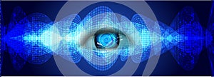 Eye cyber circuit future technology concept background