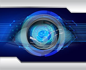 Eye cyber circuit future technology concept background