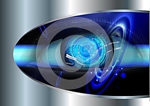 Eye cyber circuit future technology concept background