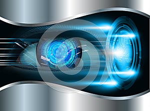 Eye cyber circuit future technology concept background