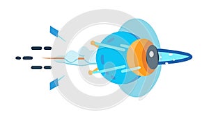 Eye with data streams, symbolizing digital vision, AI, or analytics. vector design Generative AI