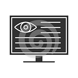 Eye diagnostic computer glyph icon
