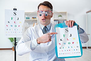 The eye doctor in eyecare concept in hospital