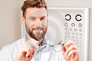 Eye doctor with glasses