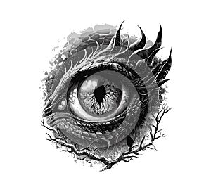 Eye of the dragon. Vector illustration