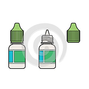 Eye Drop Bottle Isolate On White Background vector