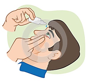 Eye drops Medicament illustration to ping us angry eyes