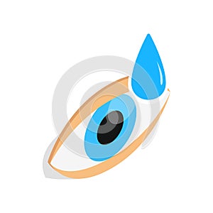 Eye drops for treatment icon, isometric 3d style