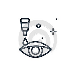 eye drops vector icon isolated on white background. Outline, thin line eye drops icon for website design and mobile, app