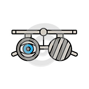 Eye exam glasses color icon