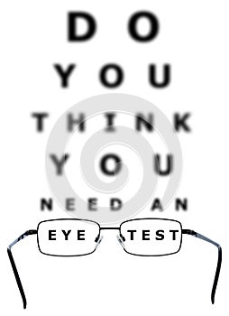 Eye Examination Chart and Glasses