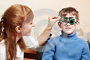 Eye examinations at ophthalmology clinic
