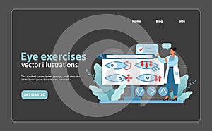 Eye Exercise Guide Illustration. A doctor recommends ocular exercises to maintain eye health.