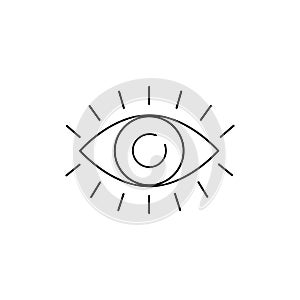 Eye with eyelashes line icon. Look and Vision icon. Eye vector icon in flat
