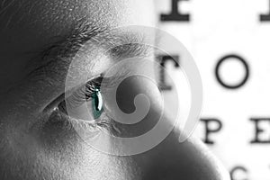 Eye eyesight ophthalmology test and vision health,  doctor