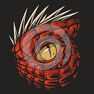 Eye fierce dragon logotype colorful