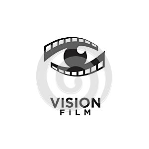 Eye film icon logo vector illustration design