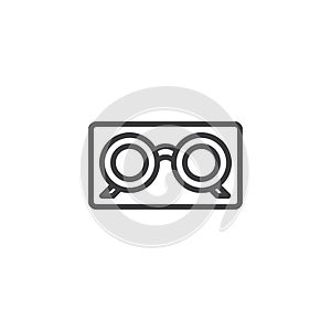 Eye glasses box outline icon