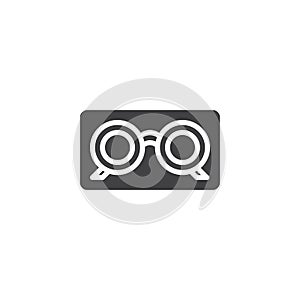 Eye glasses box vector icon