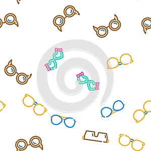 eye glasses frame fashion vector seamless pattern