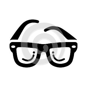 Eye glasses icon, black optical glasses