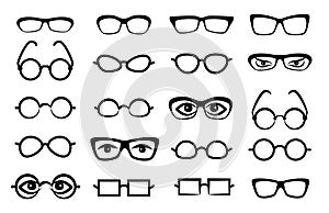 Eye glasses icon isolated on white background