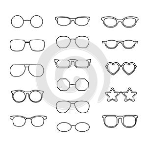 Eye glasses icon isolated on white background. Simple sunglasses or optical symbol.