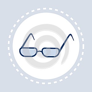 Eye glasses icon optical elegant eyeglasses flat isolated