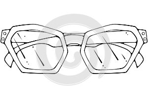 Eye glasses line art