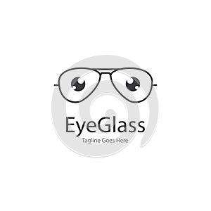 eye glasses logo design icon vector template