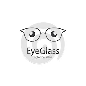 eye glasses logo design icon vector template