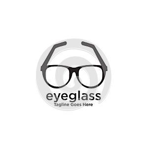 Eye glasses logo design vector template