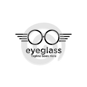 Eye glasses logo design vector template